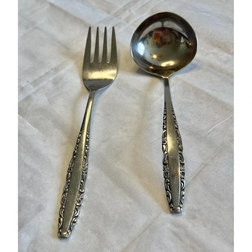 Oneida Northland Love Story Japan‎ Serving Fork Ladle Retired A197